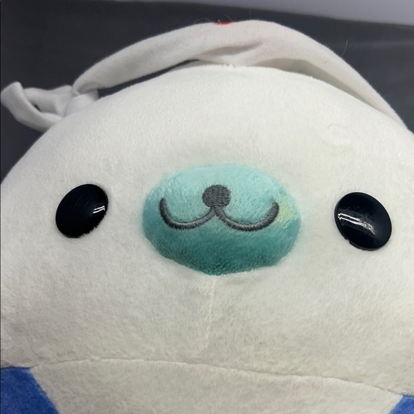 Cute Seal Plush Toy White Blue Kimono Red Sash Kawaii Stuffed Animal Gift - Picture 3 of 5